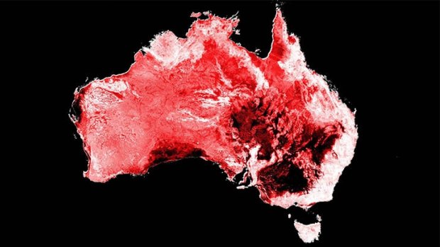 Red: The distance until soil reaches bedrock varies from 0 to 67.5 metres. Darker colours show greater depth. 