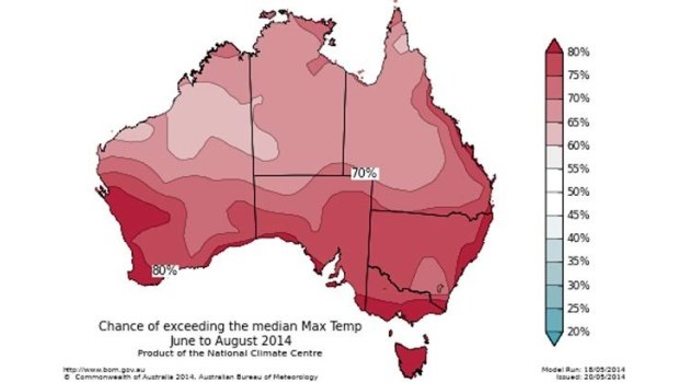 Maximum temperatures likely to be on the warm side nationwide.