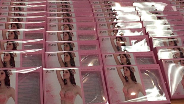 $1 billion ice seizure: Australian Border Force officials found a consignment of gel push-up bra inserts, allegedly containing 190 litres of liquid methamphetamine.