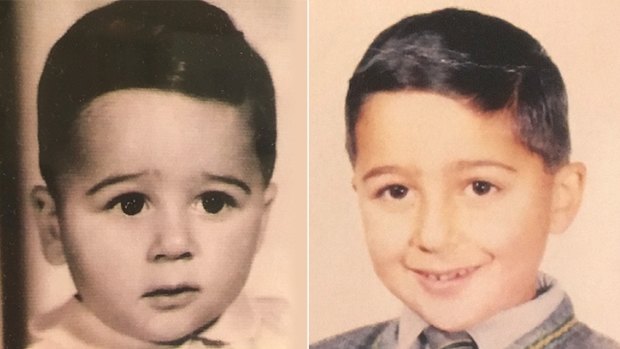 Anthony Virgona as a toddler (left) and in primary school in Melbourne's western suburbs.