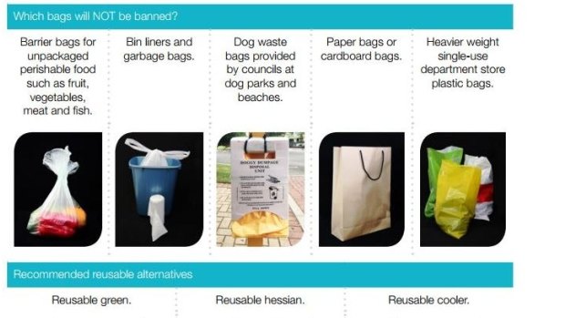 Householders are recommended to use reusable "green bags", hessian bags and cooler bags. 
