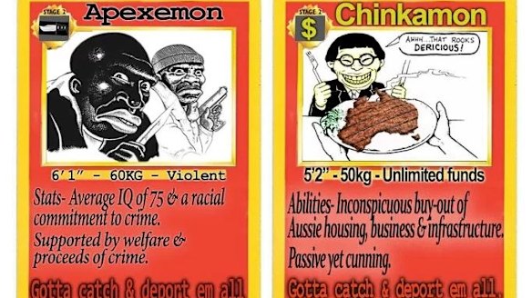 Racist posters in Marrickville.