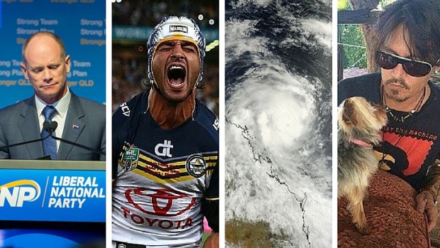 Campbell Newman's election defeat, the North Queensland Cowboys' win, Tropical Cyclone Marcia, the international storm over two tiny Terriers and other stories that made Queensland news in 2015.