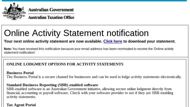 Real of fake? Email from the Australian Tax Office.
