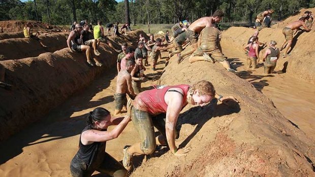 The 'Mud Mile' on the Tough Mudder course.