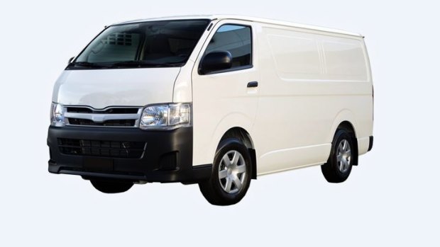 Police are searching for a white Toyota Hiace van similar to pictured after 14,000 packets of cigarettes were stolen in Eagle Farm.