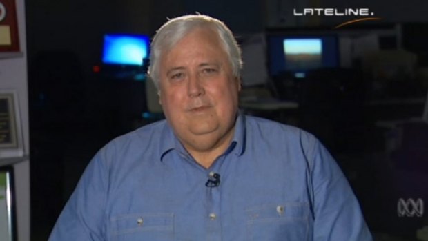 Clive Palmer to <i>Lateline</i> host Emma Alberici: "Goodbye, goodbye, I don't want to talk to you any more. See you later."