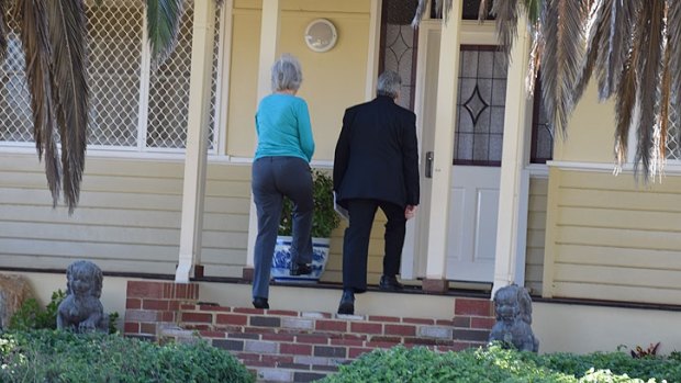 Child protection officers arrive at the South Bunbury home.