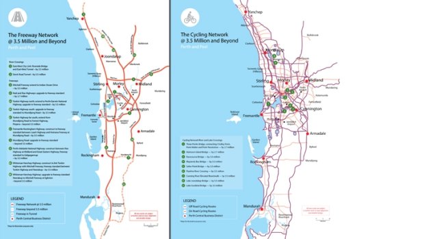 The new freeway and cycling network plan.