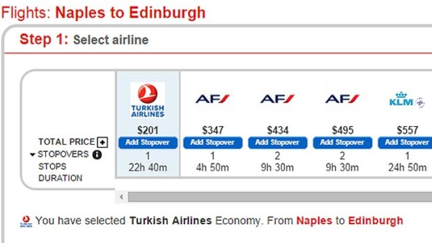 The surge pricing meant he could have flown from Sorrento in Italy to Perth in Scotland [via their closest airports] for cheaper.