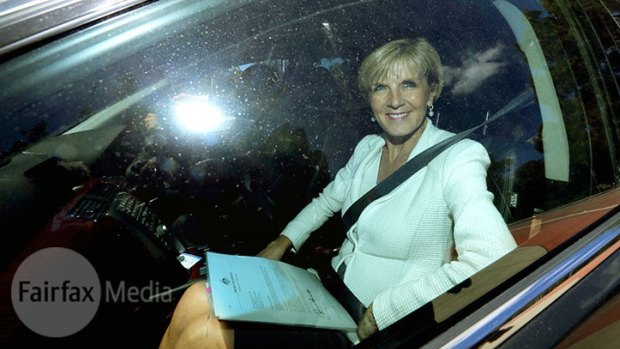 Julie Bishop arrives at Parliament House on Tuesday for a two-day cabinet meeting.