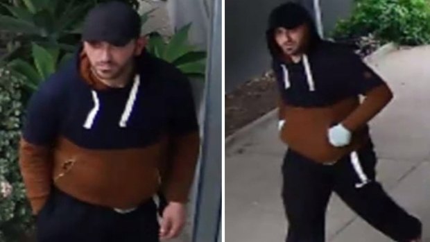 A man pictured in CCTV footage at the scene of an attempted burglary in Essendon.