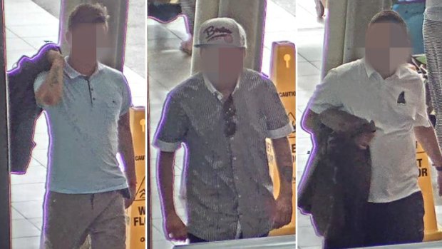 Three men police believe were involved in a Gold Coast robbery.