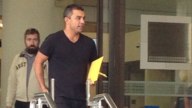 Ex footy star Daniel Kerr leaving court after a recent appearance
