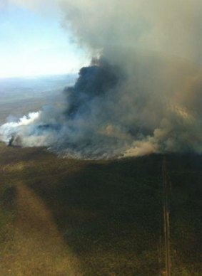 Photo from firefighting aircraft north east of Coonabarabran.