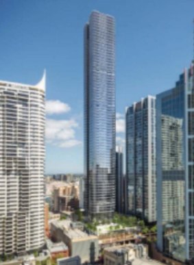 An artist's impression of Sydney's proposed tallest residential tower.