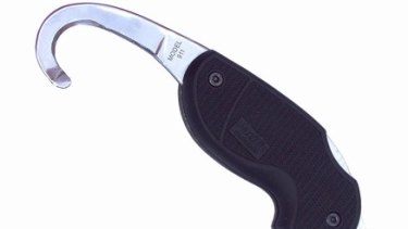 Nauru workers carry knives similar to this one, known as a Hoffman 911 Rescue Tool, to cut down people who attempt to hang themselves.