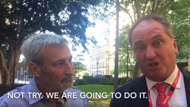 Don Burke and Barnaby Joyce talk about the APVMA's move to Armidale in a video posted to the deputy prime minister's Facebook page.