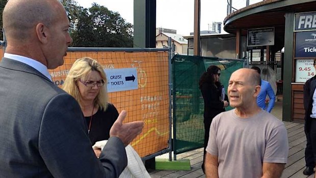 Angry Riverside cafe owner Bryan Molnar confronts minister Dean Nalder.