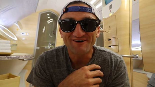 In the bathroom: Vlogger Casey Neistat.