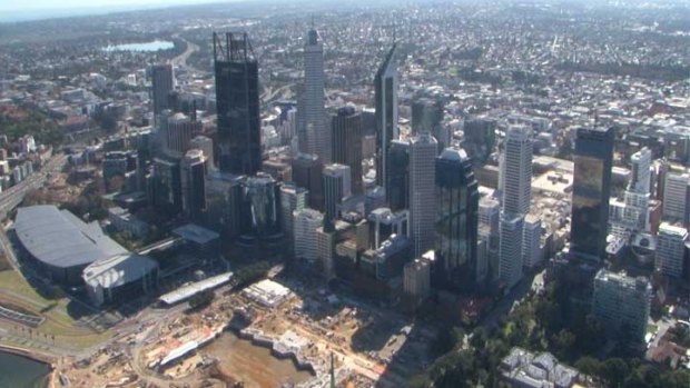 A view of Perth from the Westpac Lifesaver Rescue Helicopter aka The Squirrel 