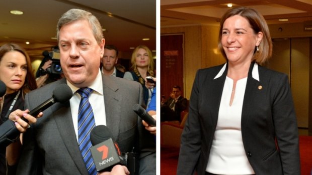 Queensland LNP's new leader Tim Nicholls and his deputy Deb Frecklington.