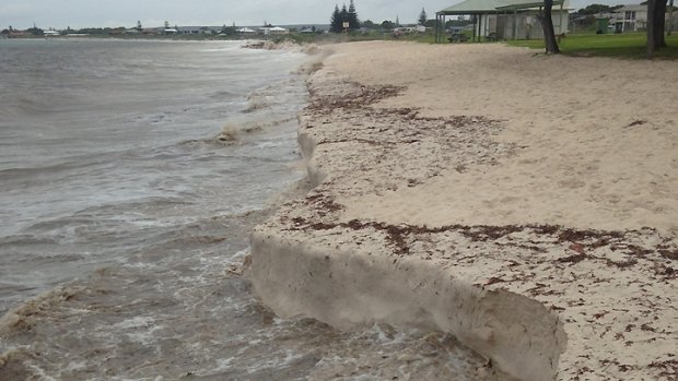 Tens of thousands of dollars worth of sand was placed here just two weeks ago - and is already half gone, locals say. 