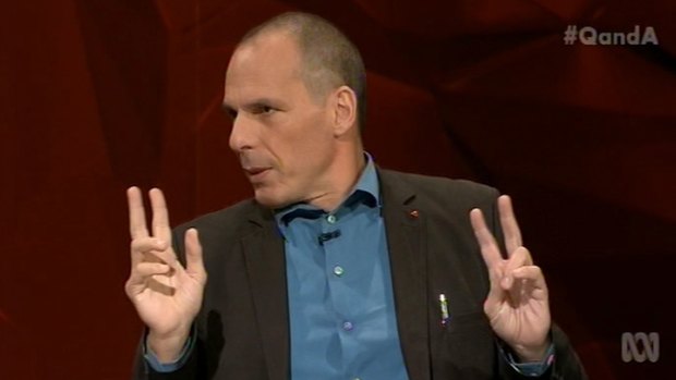 "Maybe the optimum political solution would be Turnbull leading a Labor/Green coalition": former finance minister of Greece and Q&A panellist Yanis Varoufakis.