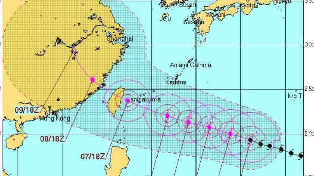 Soudelor is tracking to hit Taiwan on Friday.