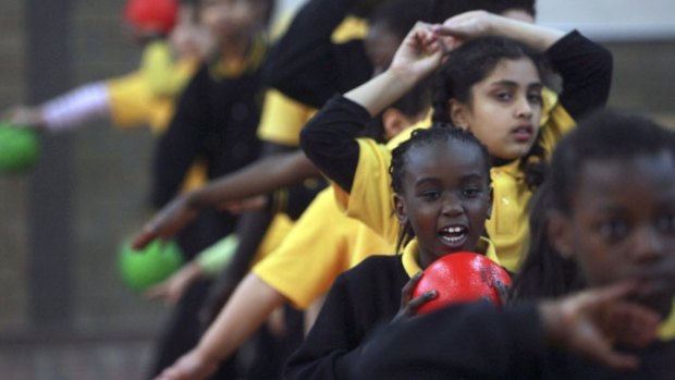 Sudanese refugees at St Albans Primary School take part in an after school sport program.