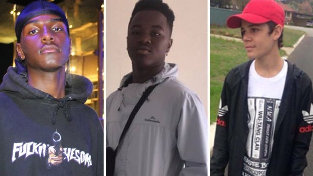 Anwre Ige (L), Augustine Janga (M), Mark Kickett (R) were also struck by the car that fatally injured Jacob Cummins. 