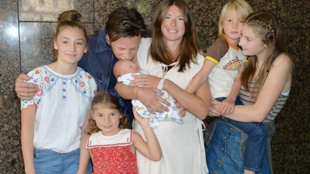 Jamie Oliver, his wife Jools, and their five children.