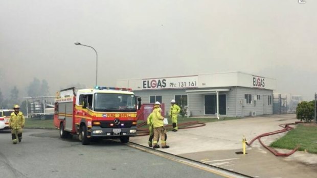 Firefighters were at the Coolum Beach industrial estate to protect local businesses.