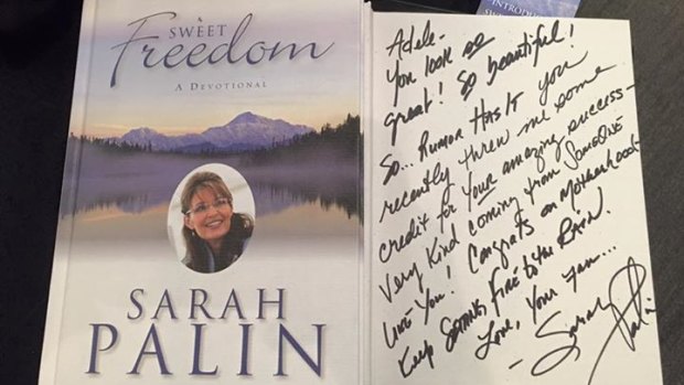 Sarah Palin's letter to Adele after the singer thanked the politician.