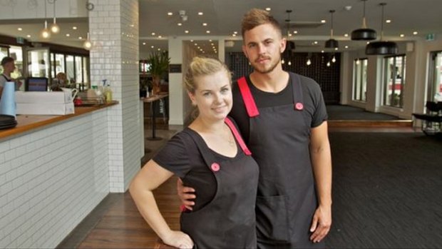 Republica staff members Suzelle Vickers and Jacob Wall in the restaurant's dinning room. 