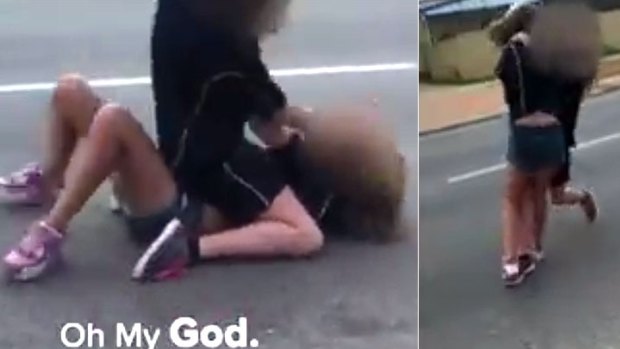 Shocking footage of 13-year-old girls fighting has emerged.