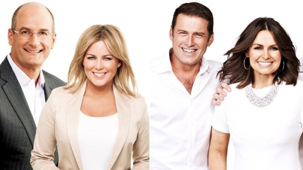 Breakfast battle: <i>Sunrise's</i> David Koch and Samantha Armytage, and <i>Today's</i> Karl Stefanovic and Lisa Wilkinson.