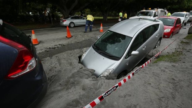 Simon West said the sinkhole that swallowed his car is the worst he has seen. 