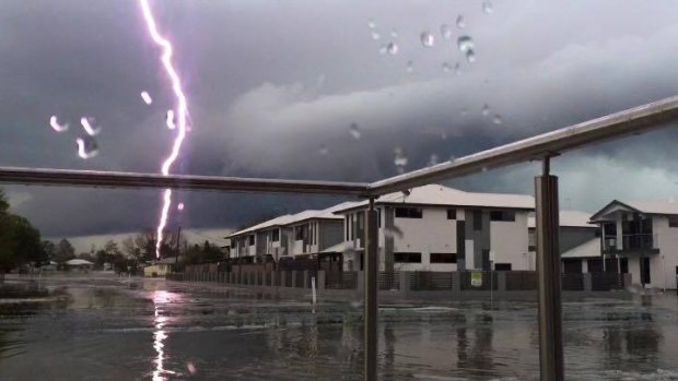 Lightning strikes in Chinchilla on Wednesday.