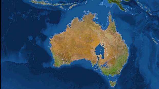 Australia imagined with an inland sea.