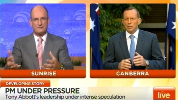 David Koch grills the Prime Minister on Sunrise.