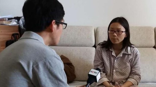 The wife of Lei Yang speaks to the media after the case went viral.