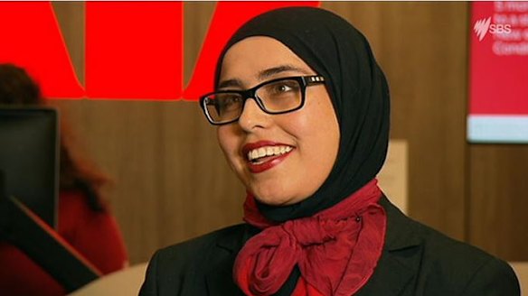 From next year Westpac bank teller Manija Akbari will wear a new corporate hijab to work.