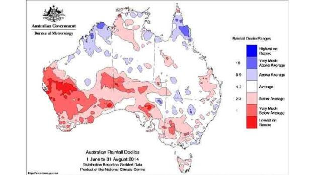 A wet August brought rains to average levels for winter in the east but south-west was dry.
