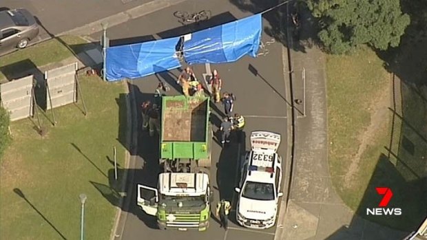 A cyclist is dead after being struck by a truck in Melbourne's Northcote.