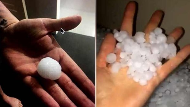 Hail the size of golf balls was reported from Mandurah.