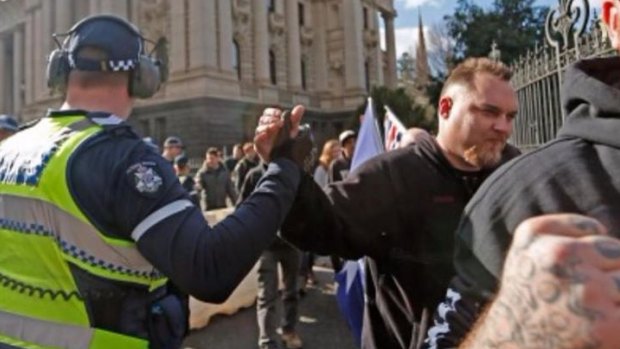 Meredith O'Shea's image from the Reclaim Australia rally was highly commended in the Quill awards. 