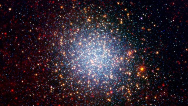 The Omega Centauri globular cluster viewed by NASA's Spitzer telescope.