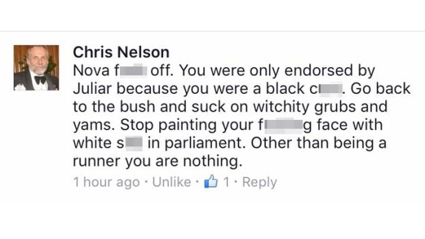 One of the posts made on Facebook by Chris Nelson.