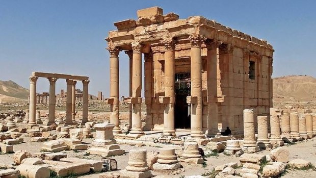 The ancient Temple of Baalshamin at Palmyra before its destruction.